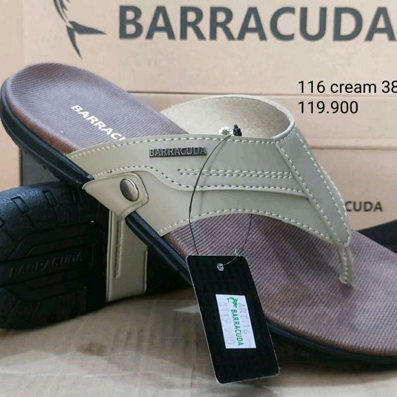 Jual Sandal Kasual Jepit Pria Barracuda 116 38 Black di Seller