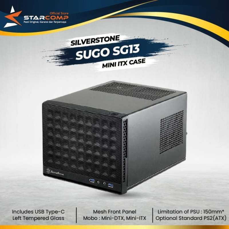 Jual SILVERSTONE SUGO SG13 MINI ITX GAMING CASE SG 13 BLACK di