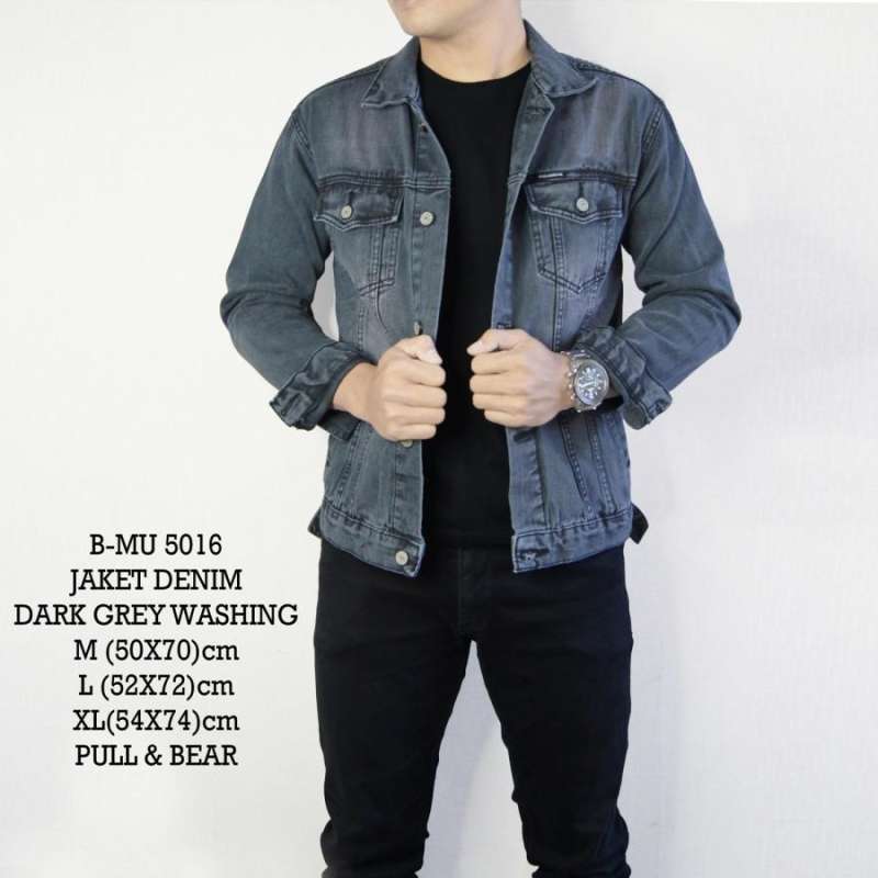 Jual Bajukecee Jaket Jeans Dark Grey Jaket Jeans Terlaris Jaket
