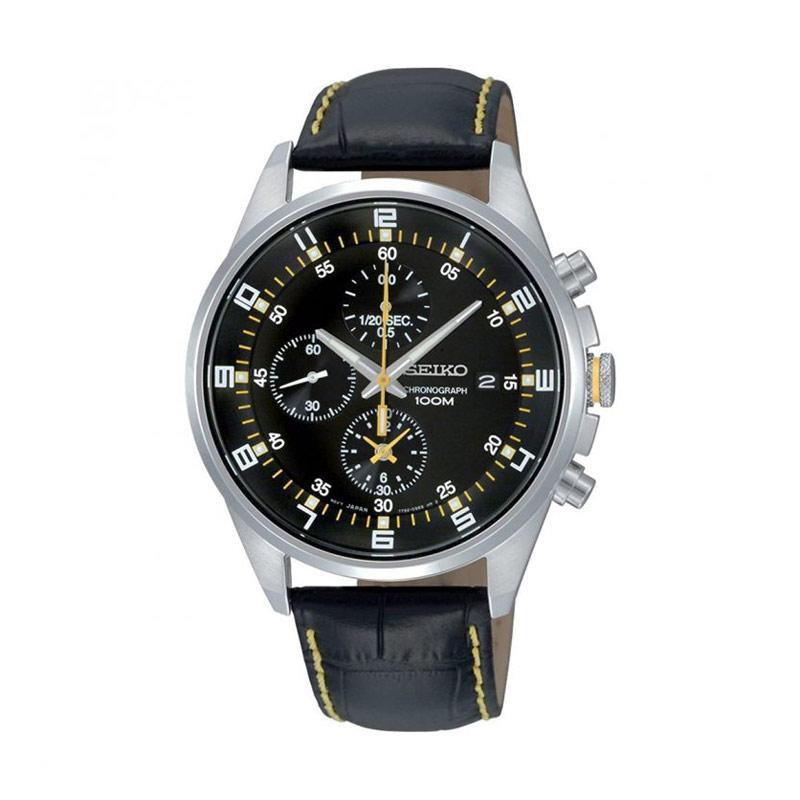 Jual Seiko Chronograph L Gents Men's Bracelet Watch - Black Yellow [SNDC89P2]  di Seller Aqua Toko - Hong Kong | Blibli