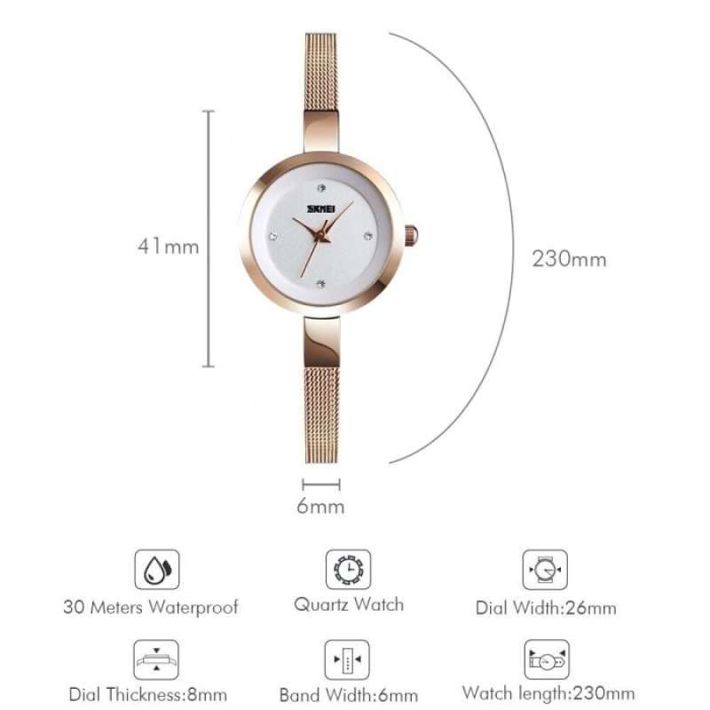 Promo Jam Tangan Wanita Analog SKMEI 1390 Rose Gold Water