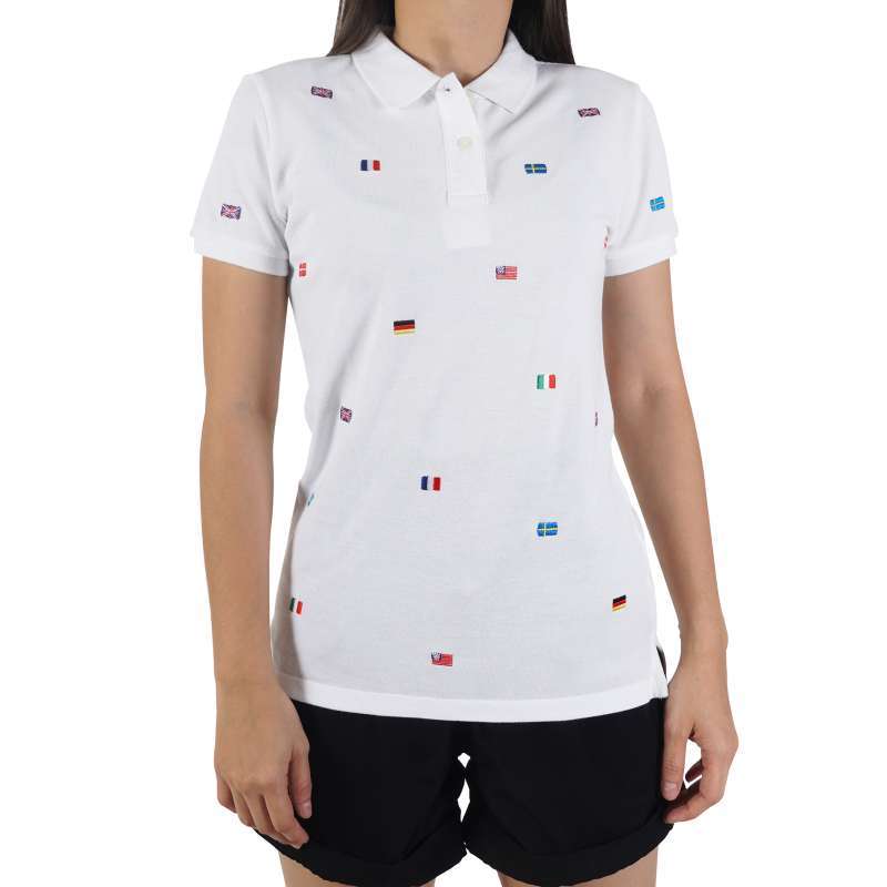 Jual POLO 7583 1621597583 Flag Edition Polo Shirt Wanita L White