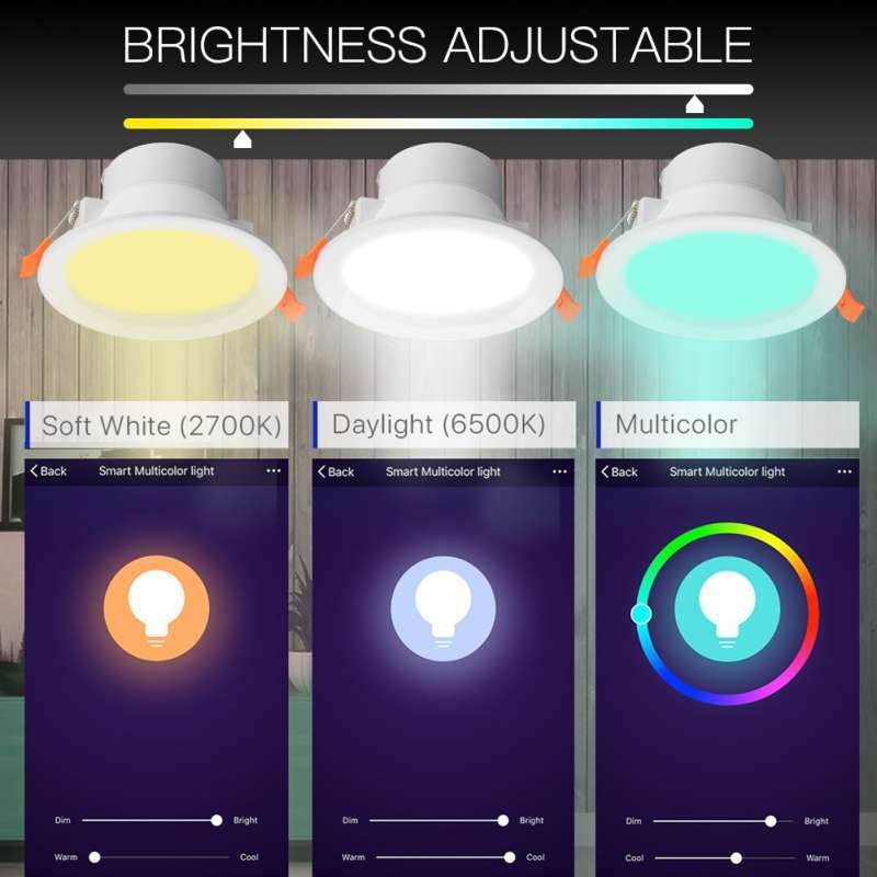 Jual Wifi Smart Led Downlight Dimming Round Spot Light 7w Rgb Color Changing 2700k 6500k Warm Cool Light Work With Alexa Google Home Online Desember 2020 Blibli