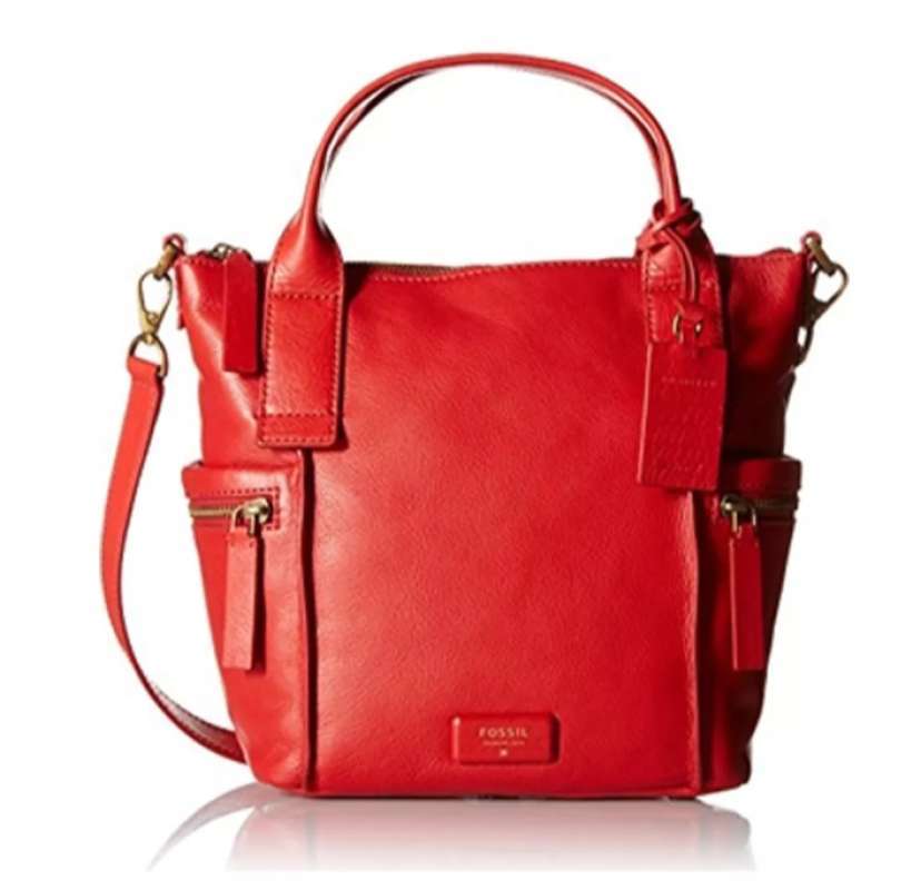 Jual Fossil Emerson Satchel MEDIUM Red Leather ZB6696622 Tas