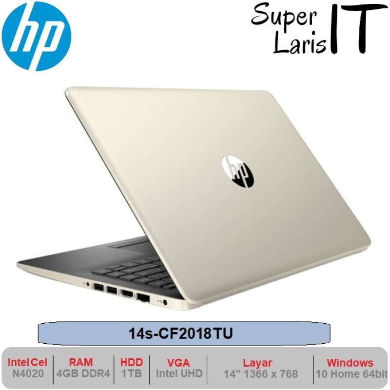 Jual Laptop Hp 14s Cf2017tu Cf2018tu Intel N4020 4gb 1tb 14 W10 Tas Online Desember 2020 Blibli