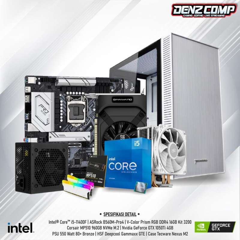 Jual Pc Gaming Stylist Intel I5-11400f (gtx 1050ti) RAM 16gb Ssd