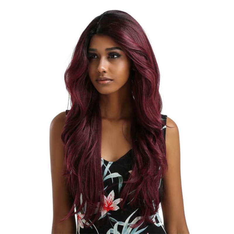 Jual Oem Charming Heat Safe Synthetic Fiber Long Wavy Hair Wig Women S Lace Front Curly Hair Party Full Wig Side Part 26 Inch Online Januari 2021 Blibli