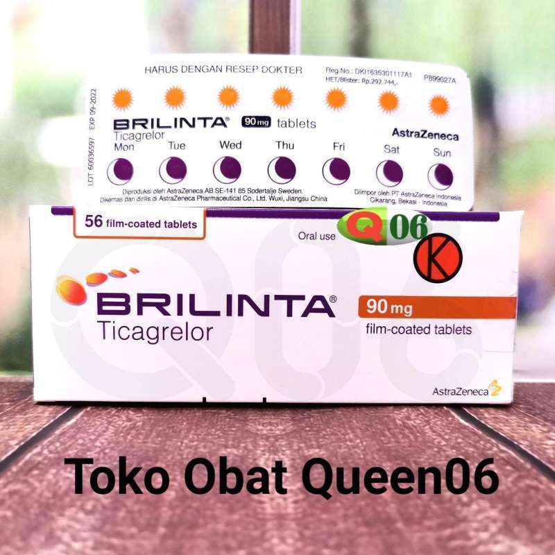 brilinta 90 mg ticagrelor obat pengencer darah jantung stroke per blister original 14 tablet