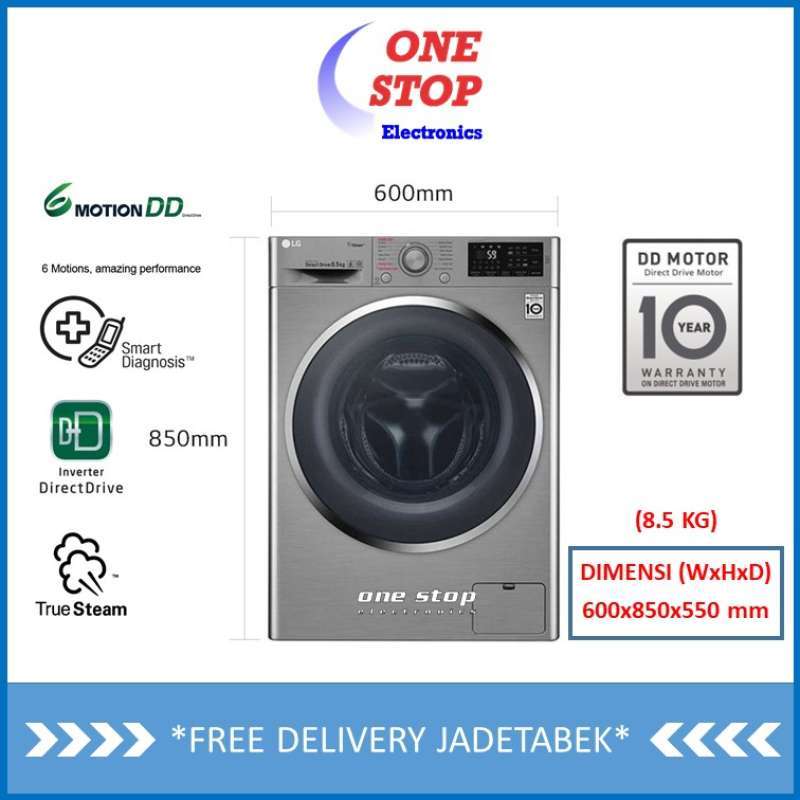 Jual Garansi Resmi Lg Fc1285s5v Mesin Cuci Front Loading Dengan 6motion Dd Motor 8 5 Kg Online September 2020 Blibli Com