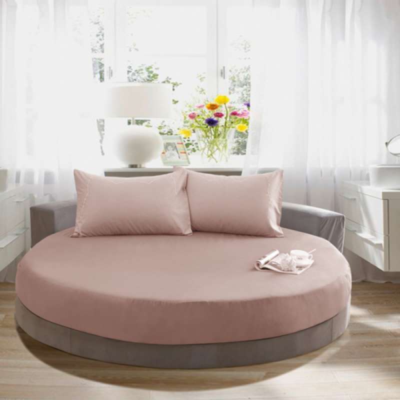 Jual Home Textile Pure Cotton Solid Fitted Bed Sheets Covers Full For Round Bed Online November 2020 Blibli Com