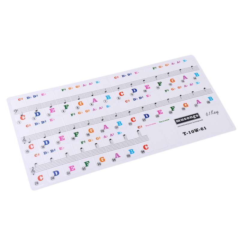 Promo 61 Key Piano Keyboard Sticker PVC Note Label Decal ...