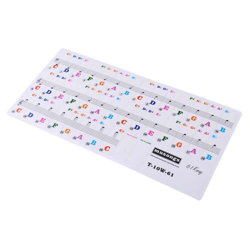 Promo 61 Key Piano Keyboard Sticker PVC Note Label Decal ...