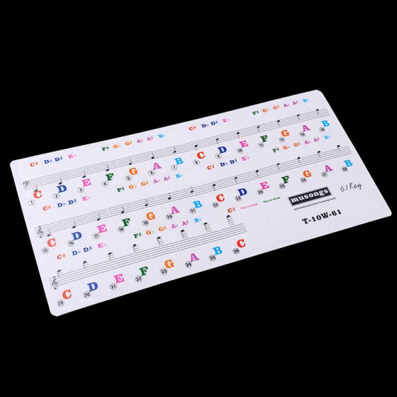 Promo 61 Key Piano Keyboard Sticker PVC Note Label Decal ...