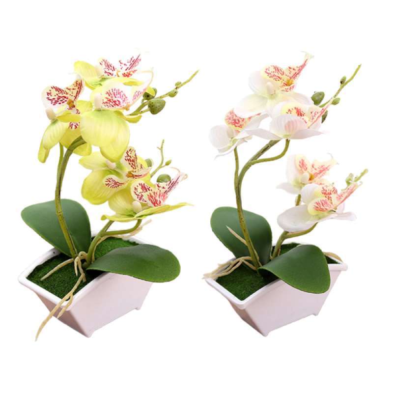 Jual 2x Silk Artificial Butterfly Orchid Bonsai Faux Flower Potted Plants Decor Online Oktober 2020 Blibli Com