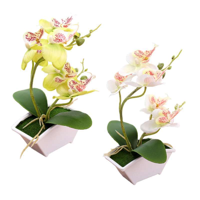 Jual 2x Silk Artificial Butterfly Orchid Bonsai Faux Flower Potted Plants Decor Online Oktober 2020 Blibli Com