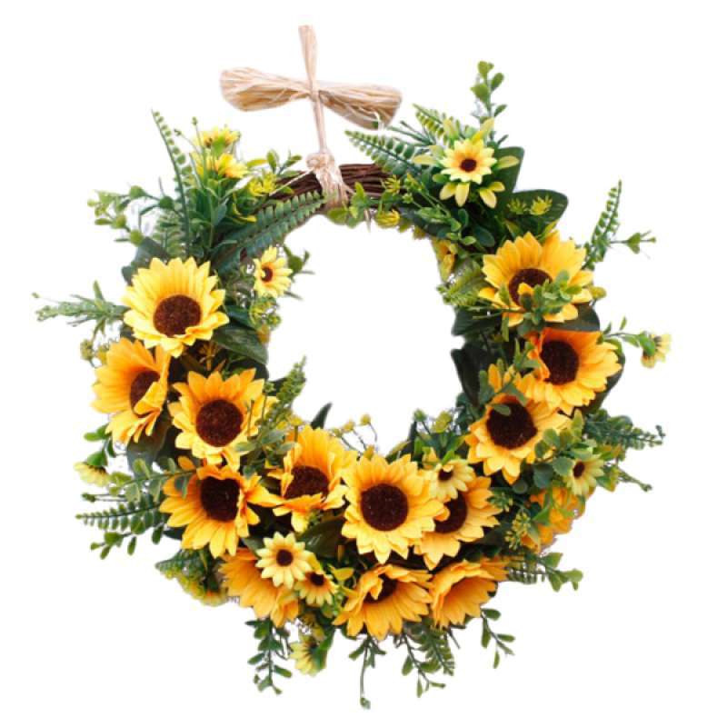 Jual Sunflower Wreath Handcrafted Greenery Garland Xmas Party Home Door 40cm Online Oktober 2020 Blibli Com