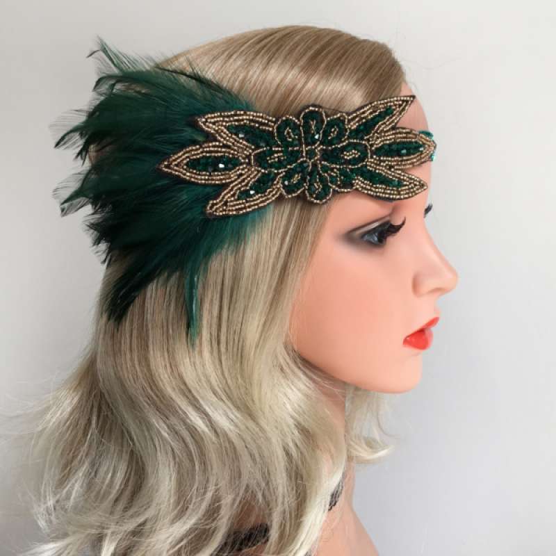 Jual 1920's Flapper Feather Fascinator 