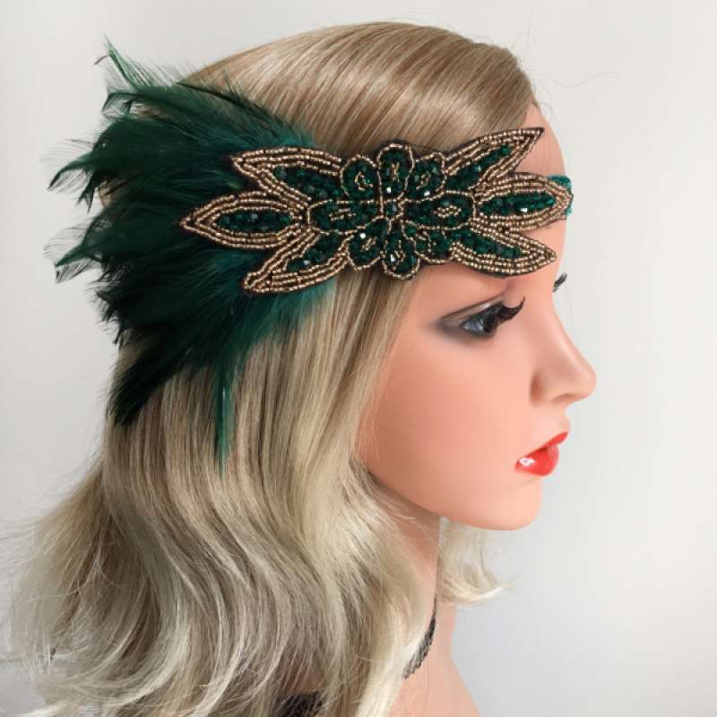 Jual 1920's Flapper Feather Fascinator 