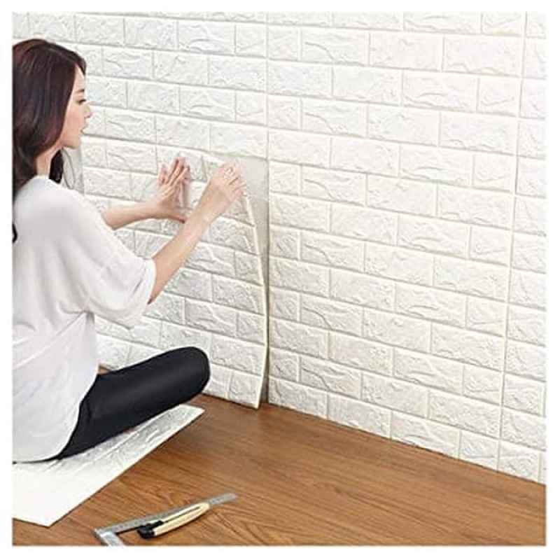 Jual Wallpaper 3d Zt0101 Brick Foam White Wallpaper Dinding Batu Bata Putih Terbaru Juli 2021 Blibli