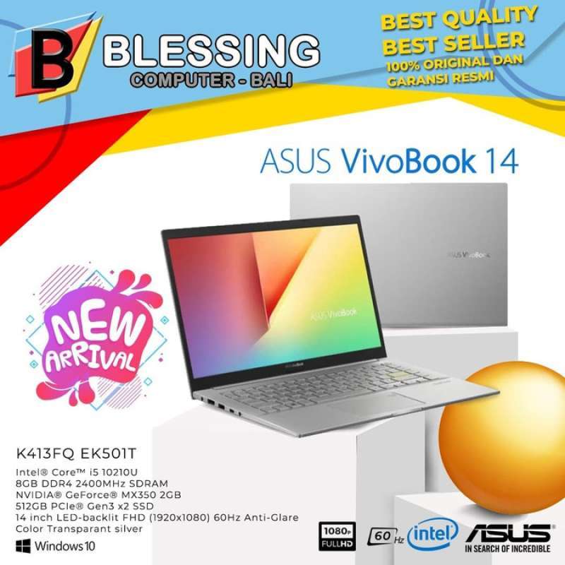Jual Asus Vivobook K413fq Ek501t Ci5 10210u 8gb 512gb Ssd Vga Mx350 2gb W10 Online Desember 2020 Blibli