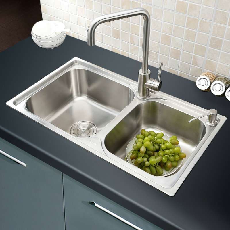 promo rinoks rks 973f bcp kitchen sinks 2 lubang stainless steel tebal