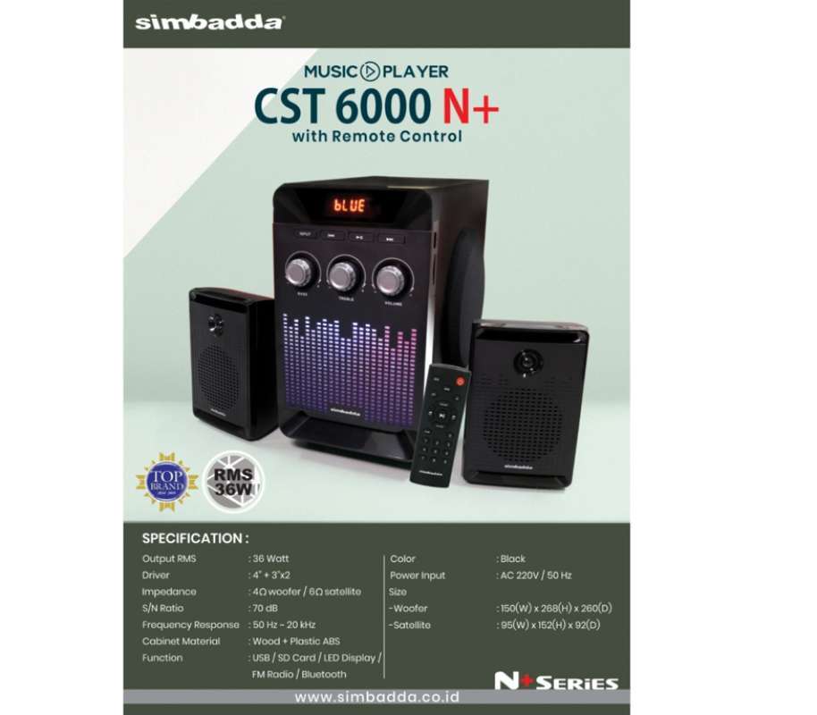 Jual Speaker Simbadda CST 6000N Bluetooth With remote Black