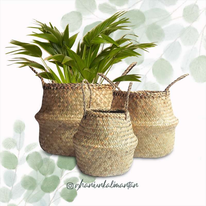 Jual Tas Anyaman Purun Handmade 1 Set 3 Pcs Belly Bag Cover Pot Online Desember 2020 Blibli