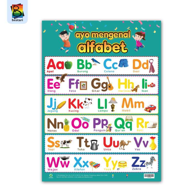 Jual Poster Anak Poster Islami Ayo Mengenal Huruf Alfabet Online Oktober 2020 Blibli Com