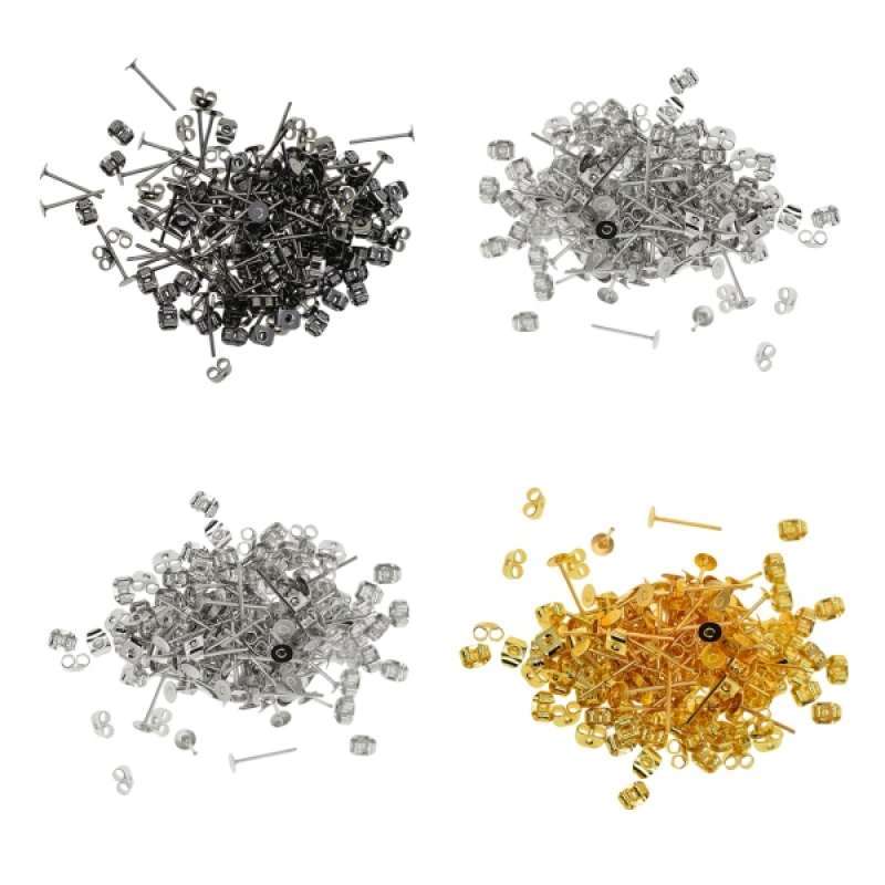 silver earring posts and backs