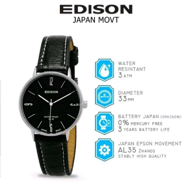 Jual Jam Tangan Edison AR EG 264.7 EL 264.7 Waterproof Japan