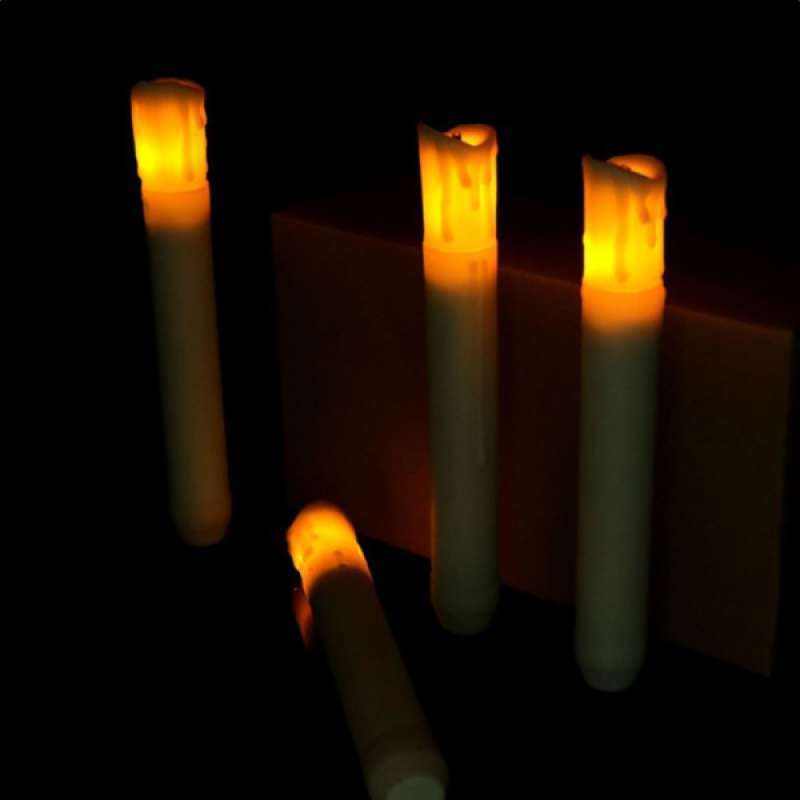 105mm Battery Operated LED Long Taper Candle for Church Home Party Decor 