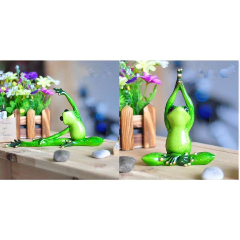 Jual 2x Yoga Frogs 3d Handmade Frog Figurine Model For Home Garden Yard Decor Online Januari 2021 Blibli