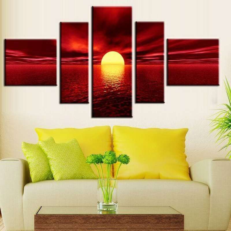 Jual Canvas 20cm Modern Sun Red Sea Home Decor Wall Art Painting Picture Print Online November 2020 Blibli Com