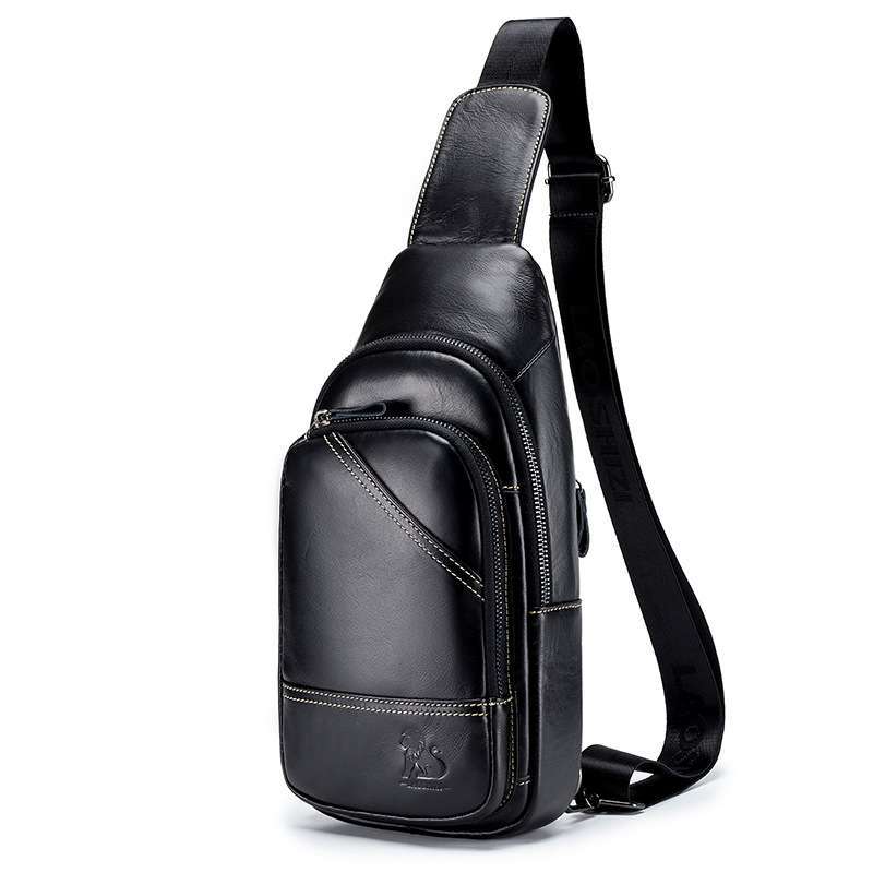 Jual Laoshizi Tas Dada Pria Kulit Asli Kasual Chest Bag Genuine