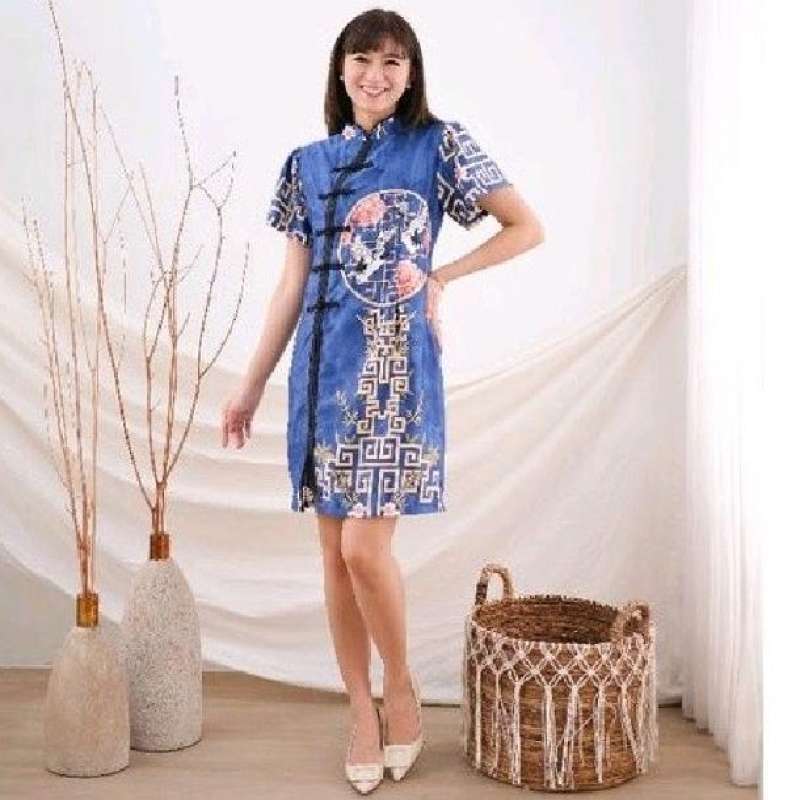 Jual EF633 DRESS BATIK CHEONGSAM BATIK GIPAO BATIK SANGJIT BATIK