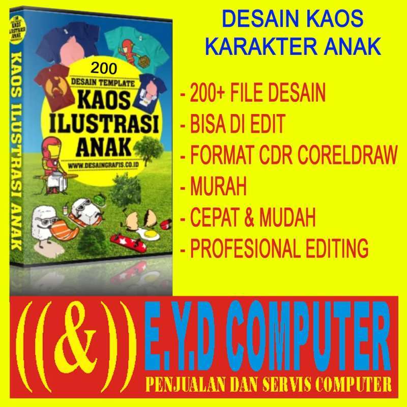Download Jual Desain Template Kaos Karakter Anak Editing Coreldraw Terbaru Juli 2021 Blibli