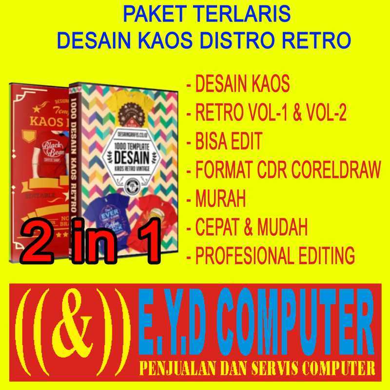 Download Jual Paket 2 In 1 Desain Template Kaos Distro Retro Vol 1 Dan Vol 2 Editing Coreldraw Online November 2020 Blibli Com PSD Mockup Templates