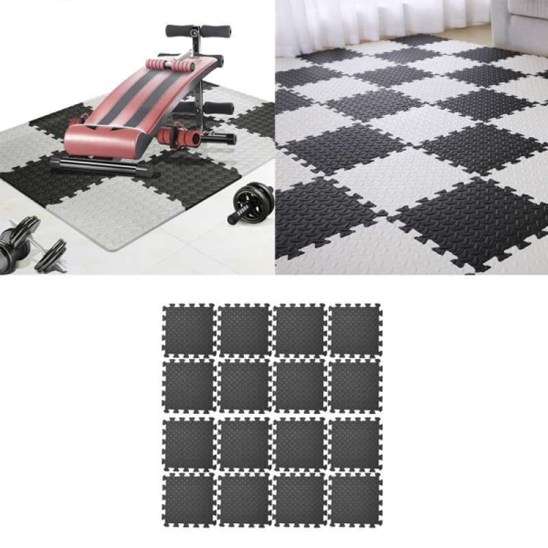 Jual 16x Floor Mat Exercise Gym Rubber Flooring Tiles Garage Home Fitness Workout Mat Murah Mei 2021 Blibli