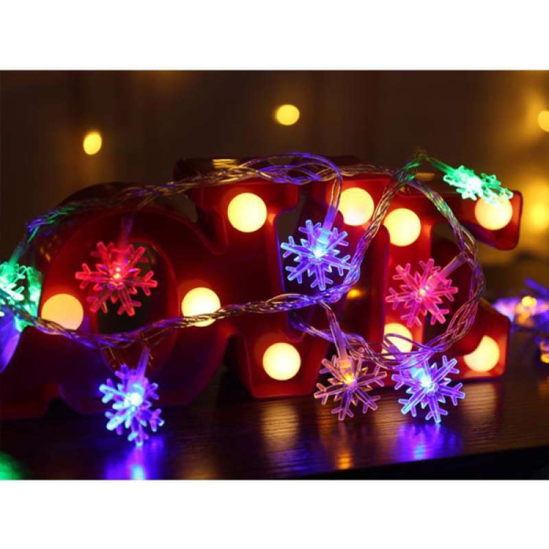 Jual 10 Meter Led Christmas Snowflake Fairy Light Clear White 100 Bulbs Outdoor Decor Online November 2020 Blibli Com