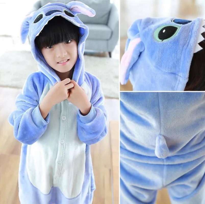 Jual Kostum Onesie Baju Lilo Stitch Biru Piyama Cosplay Anak - Main Image