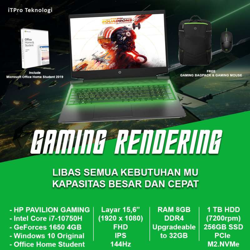 Jual Hp Pavilion Gaming 1041tx Intel Core I7 8gb 1tb Hdd 256gb Ssd Gtx1650 4gb 15 6fhd Ips 144hz W10 Ohs Ori Online Desember 2020 Blibli