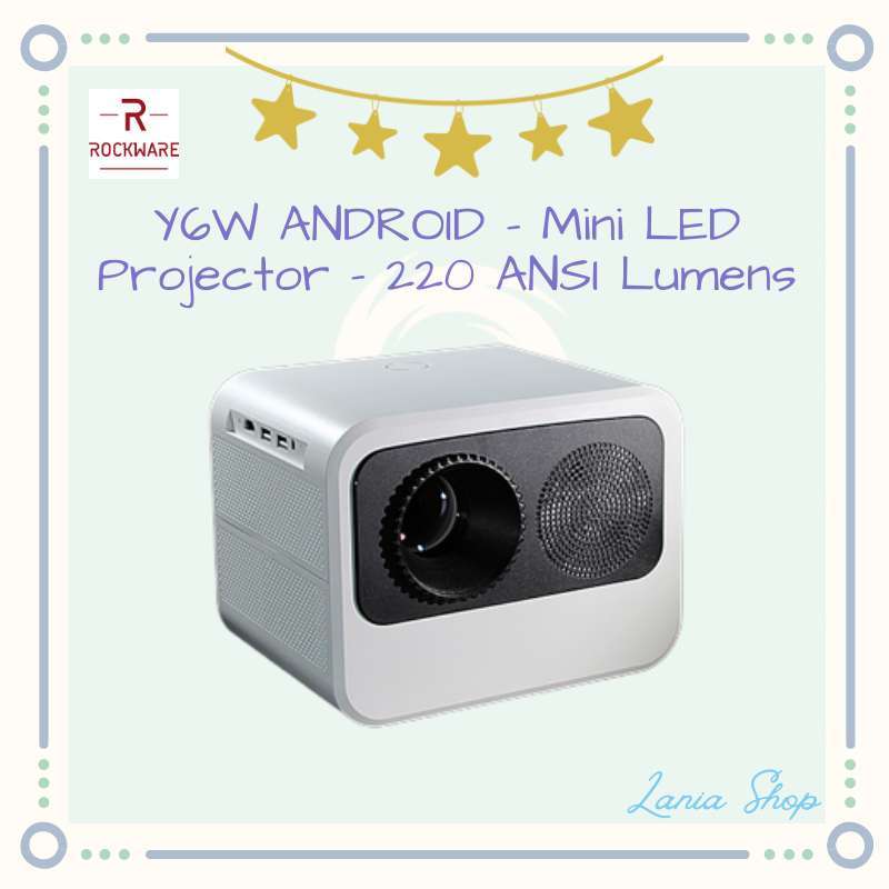 ROCKWARE Y6W ANDROID Proyektor Mini LED Projector 220 ANSI Lumens