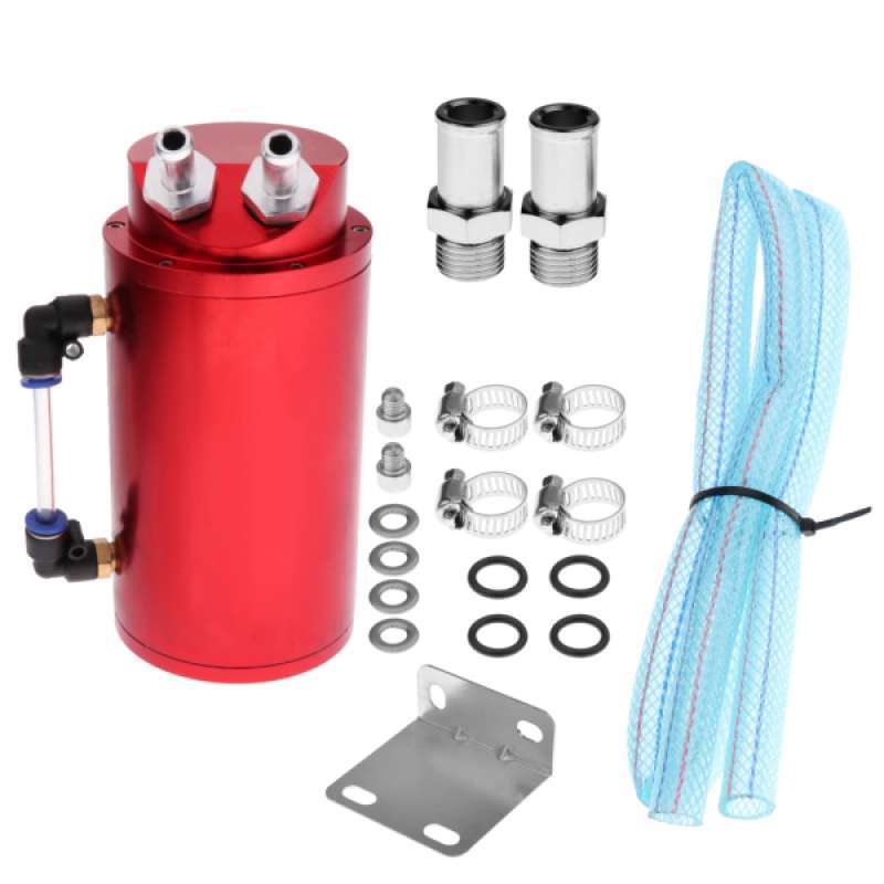 Red Tank/CAN W/ Filter Cylinder Aluminum Engine Oil Catch Reservoir Breather