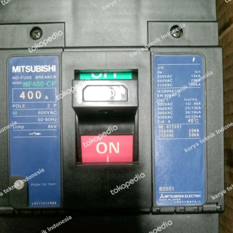 Promo NF400-CP 400A 3P NO-FUSE BREAKER MITSHUBISHI Diskon 23% di