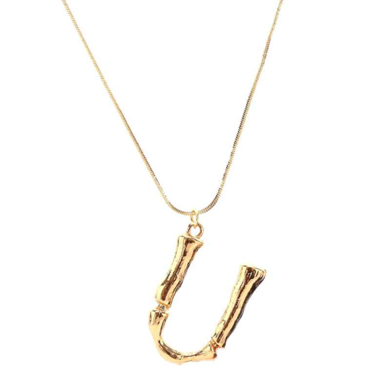Initial Chain Gold Alphabet Pendant 