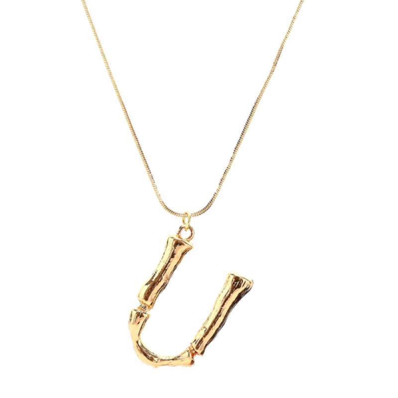 Initial Chain Gold Alphabet Pendant 
