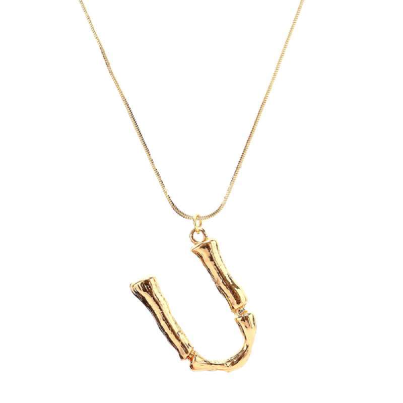Initial Chain Gold Alphabet Pendant 