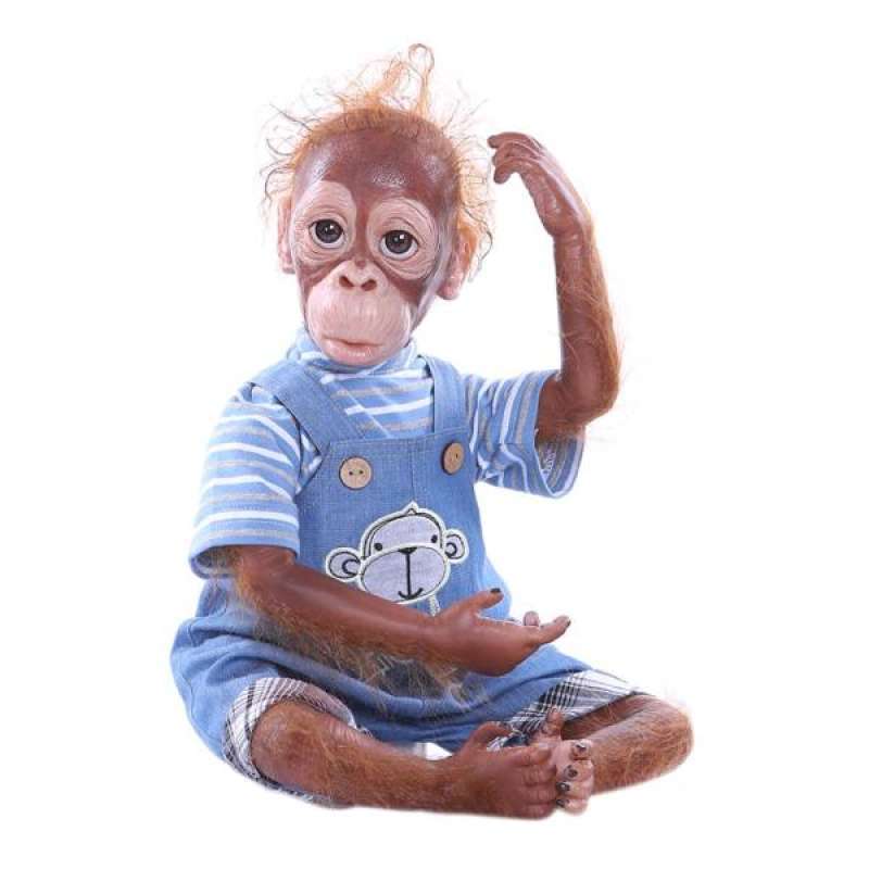 Promo inch Baby Monkey Doll Silicone Orangutan Dolls Soft Body W Cloth Handmade Di Seller Homyl China Blibli