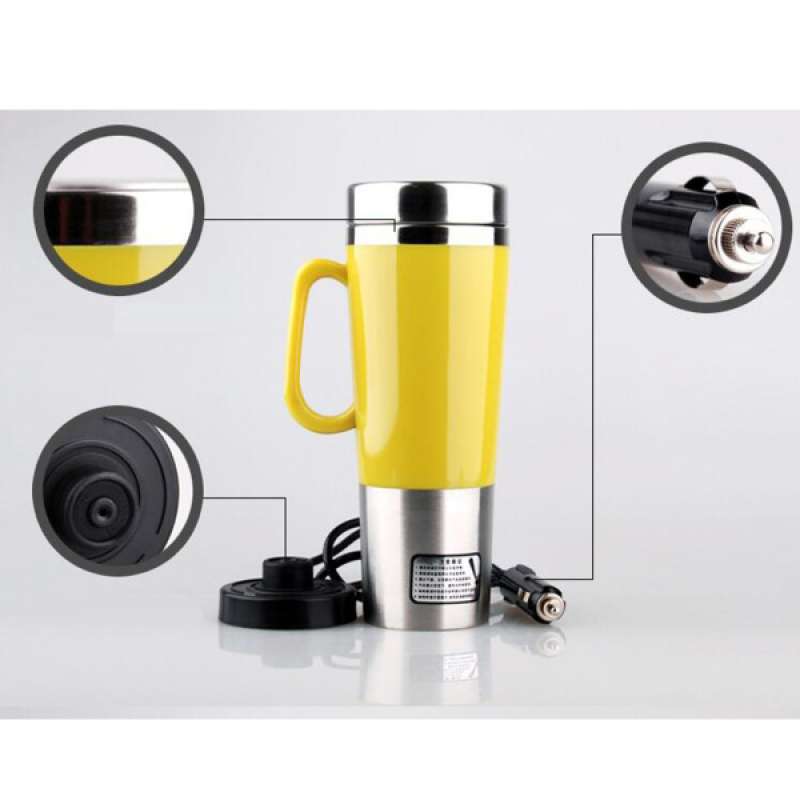 Jual Stainless Steel Car Auto Adapter Travel Mug Thermal Heating Cup Kettle 24v Online November 2020 Blibli Com