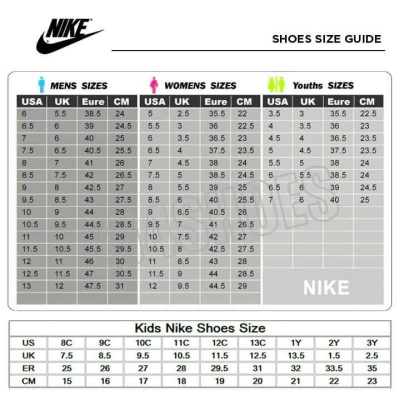 Nike air max online 90 size chart
